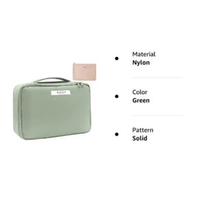 Queboom Travel Makeup Bag Cosmetic Bag Makeup Bag Toiletry bag for women and men (Green)