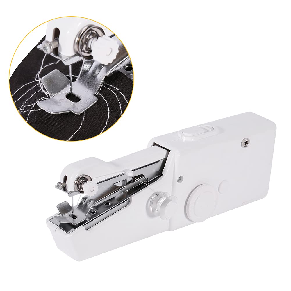 Portable Sewing Machine, Professional Mini Sewing Electric Handheld Quick Stitch Tool Suitable for Beginners DIY Fabric Kids Pet Clothing Curtain