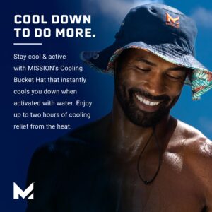 MISSION Cooling Bucket Hat, Turn Light Gray - Unisex Wide-Brim Hat for Men & Women - Lightweight, Foldable & Durable - Cools Up to 2 Hours - UPF 50 Sun Protection - Machine Washable