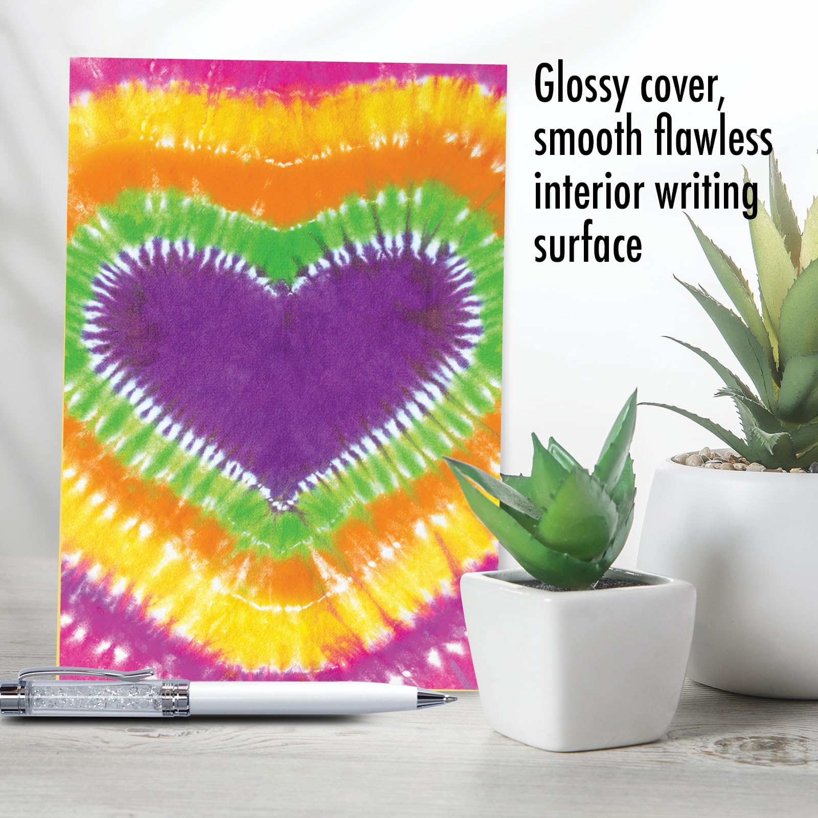 NobleWorks - 1 Hilarious All Occasions Blank Humor Greeting Card with 5 x 7 Inch Envelope - Vibrant Color, Groovy Vibes for Men and Women (1 Card) - Tie-Dye Hearts C9162IOCB