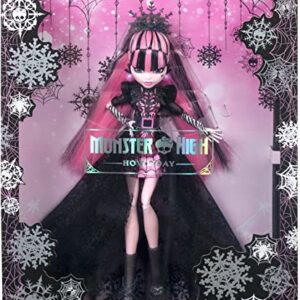 Monster High Draculaura Doll, Special Howliday Edition, Pink and Black Gown, High Fashion, Holiday Collection, Gifts for Girls and Boys