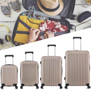 Fridtrip 4 Piece Luggage Sets Hard Shell Lightweight ABS Luggage Suitcase with Durable Spinner Wheels 16" 20" 24" 28" (Champagne Gold)