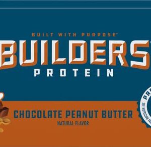 CLIF Builders - Chocolate Peanut Butter Flavor - Protein Bars - Gluten-Free - Non-GMO - Low Glycemic - 20g Protein - 2.4 oz. (12 Pack)