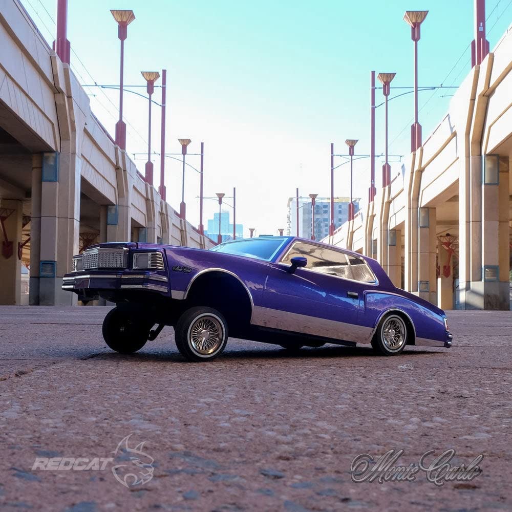 Redcat Racing 1/10 Scale Licensed 1979 Chevrolet Monte Carlo RC Car - 2.4Ghz Radio Controlled Functional Lowrider - Purple