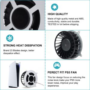 AMAICXX PS5 Fan Internal Cooling Fan Replacement for Sony Playstation 5 PS5 23 Blades Fan 12047GA-12M-WB-01 12V 2.4A General 17 Blades Fan G12L12MS1AH-56J14 (with Heatsink Paste&Screwdriver T8)