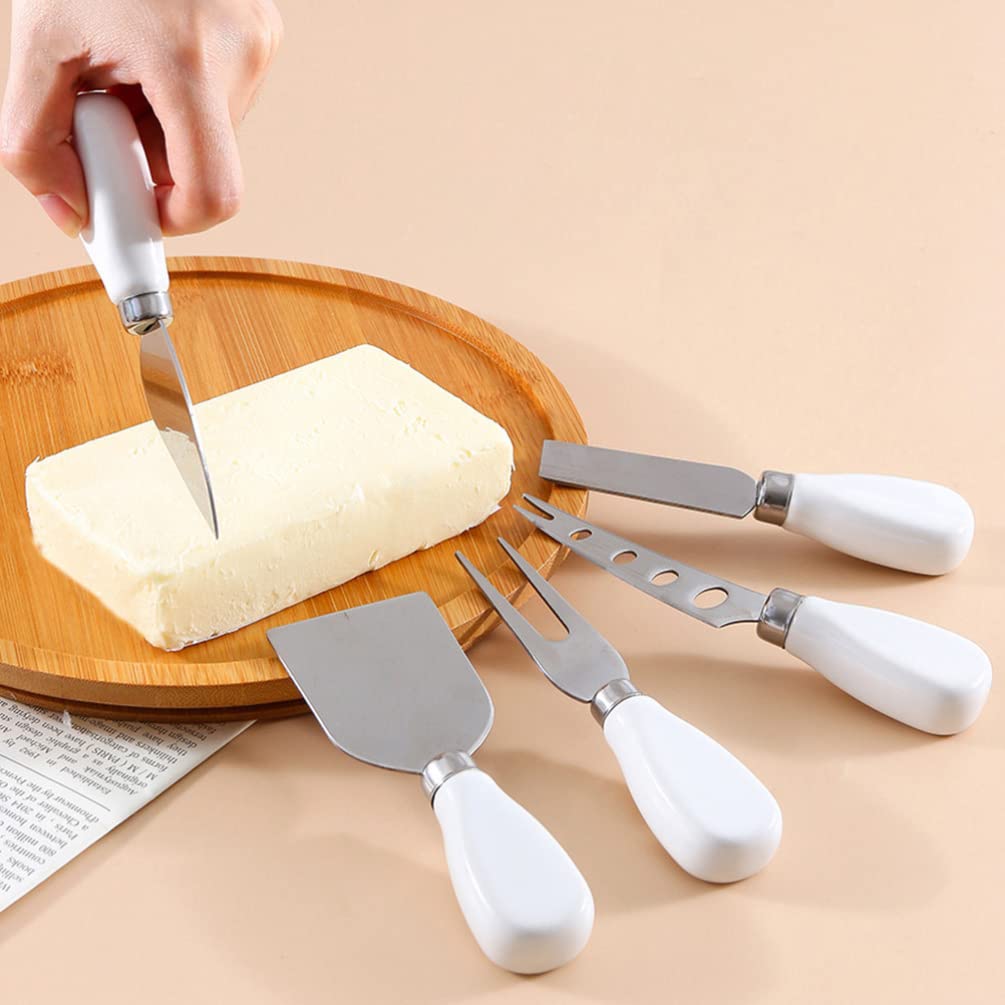 HEMOTON 4Pcs Cheese Cheese Fork Cheese Shaver Butter Spreader Cake kit Butter Cutter Cheese Cutter Cheese Cutting Tool Home Tools Bread Cutter Cutting Machine Travel Stainless Steel