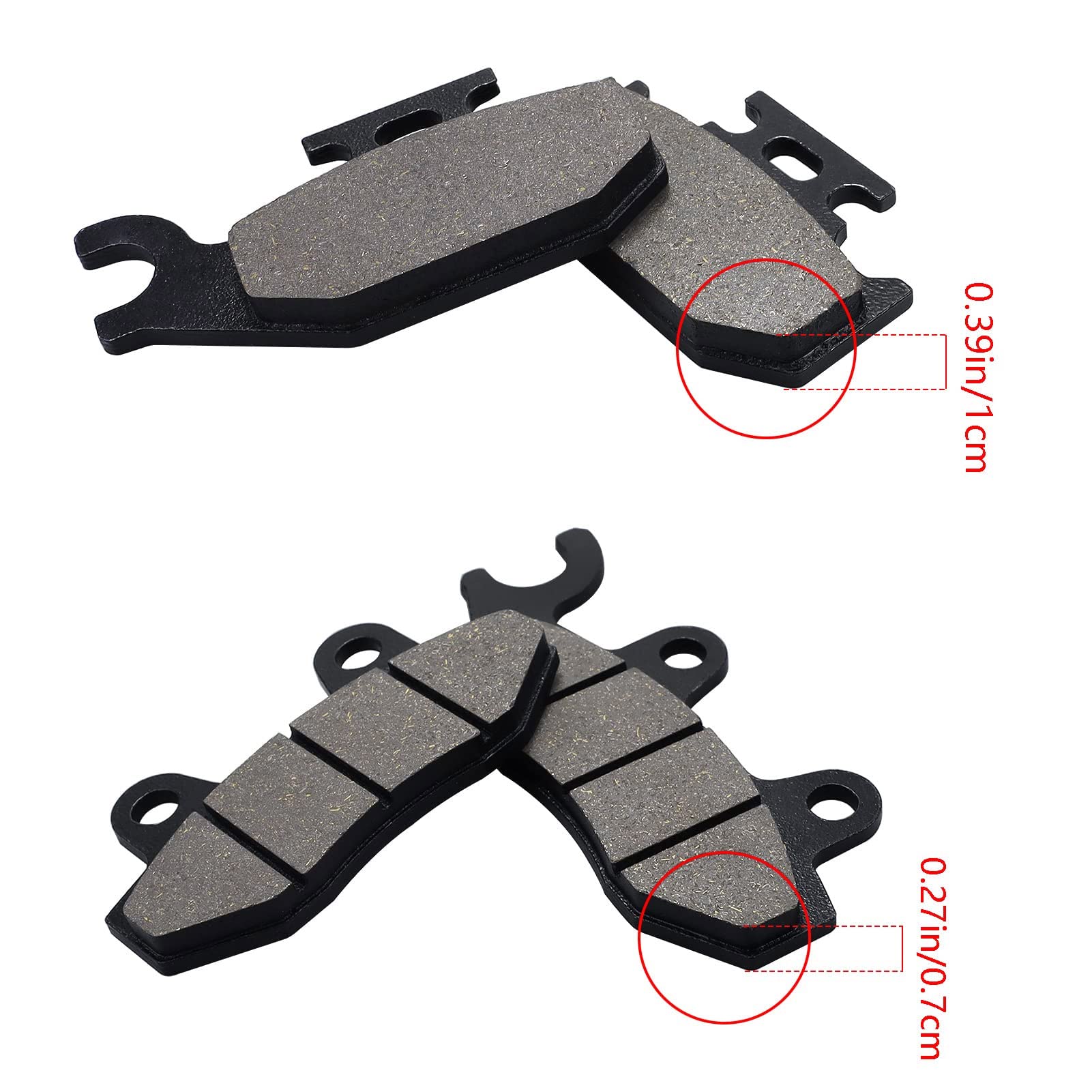 Brake Pads Front & Rear for Yamaha Rhino 660 YXR660 4x4 2004-2007 Rhino 450 YXR450 4x4 2006-2009 Raptor 700 700R YFM700 YFM700R 2006-2012