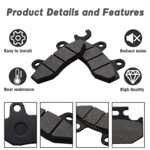 Brake Pads Front & Rear for Yamaha Rhino 660 YXR660 4x4 2004-2007 Rhino 450 YXR450 4x4 2006-2009 Raptor 700 700R YFM700 YFM700R 2006-2012