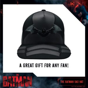 DC Comics The Batman Dad Hat, Armor Design Adult Baseball Cap with Flat Brim, Black, One Size