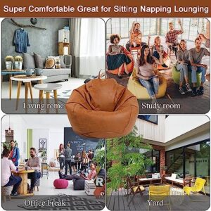 BJYX Bean Bag Sofa Cover Without Filler, PU Leather Home Leisure Single Couch Living Room Bedroom Beanbag Chair Lazy Lounger Cover, 60X70CM