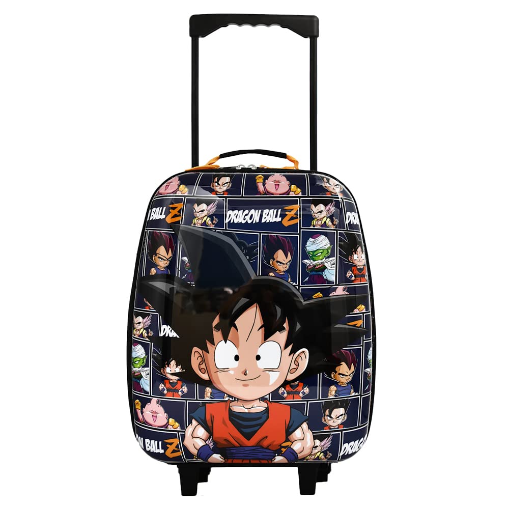 Bioworld Dragon Ball Z Kids Goku ABS Shell Collapsible Wheeled Luggage for boys