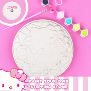 Sanrio Hello Kitty Paint Your Own Stepping Stone, Includes 7” 6 Paints & 1 Paintbrush, Cute Gifts for Kids Teens Girls Adults