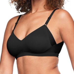 Warner's Women's No Side Effects Underarm and Back-Smoothing Comfort Wireless Lift T-Shirt Bra RN2231A, Black, XL