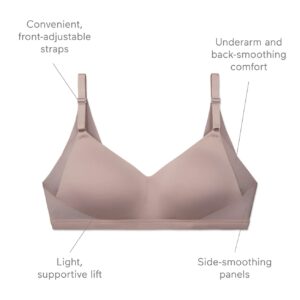 Warner's Women's No Side Effects Underarm and Back-Smoothing Comfort Wireless Lift T-Shirt Bra RN2231A, Black, XL