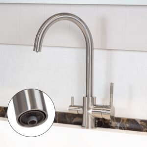 Techzm Water Filtration Kitchen Faucet 3 Way Water Filter Taps Brushed Nickel