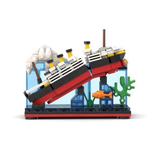 MIKEMENG 247pcs MOC RMS Cruise Sank Titanic Break in Half Toy Building BlocksWith Case Building Blocks Ship Boat Kits Model Construcrion Sets…