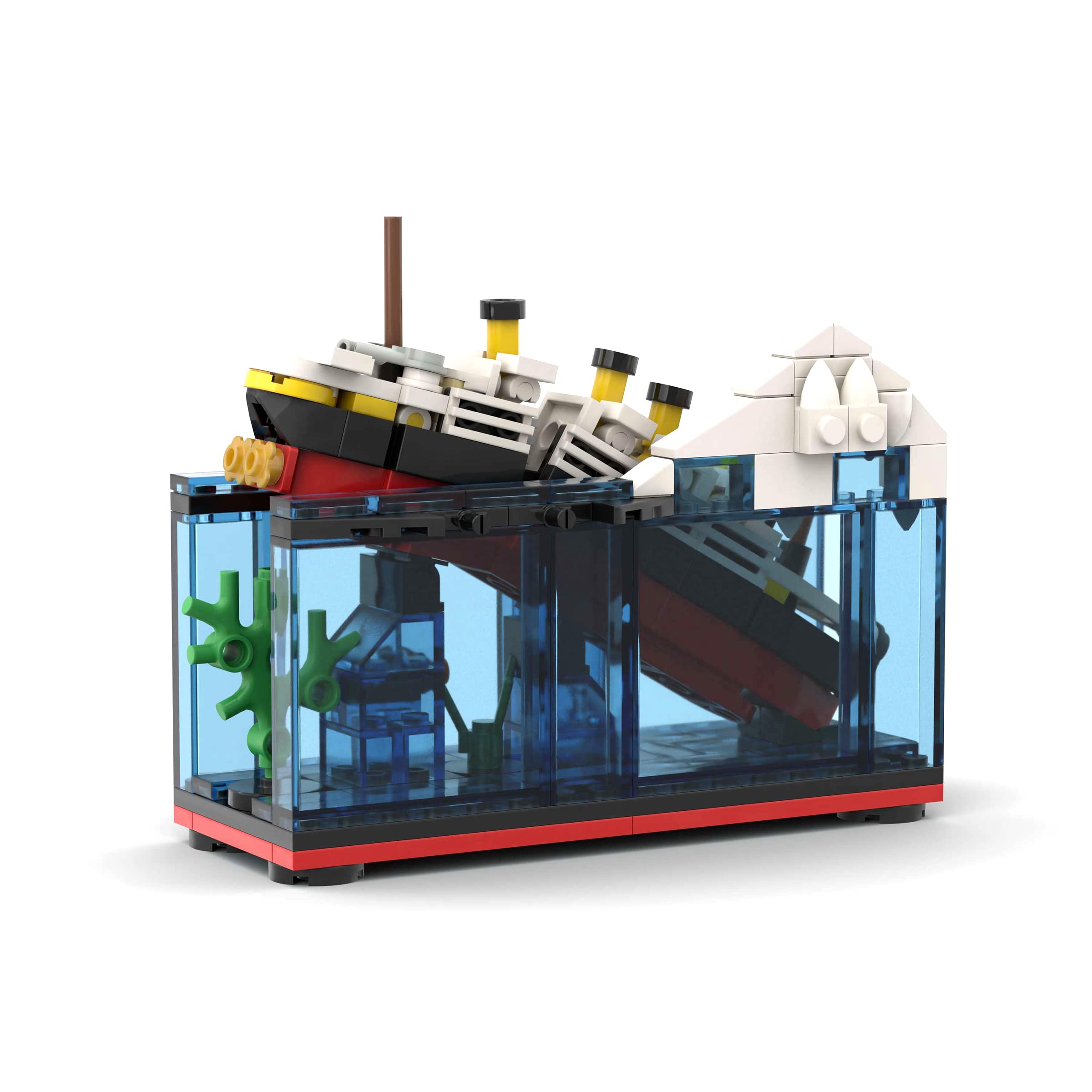 MIKEMENG 247pcs MOC RMS Cruise Sank Titanic Break in Half Toy Building BlocksWith Case Building Blocks Ship Boat Kits Model Construcrion Sets…