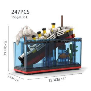 MIKEMENG 247pcs MOC RMS Cruise Sank Titanic Break in Half Toy Building BlocksWith Case Building Blocks Ship Boat Kits Model Construcrion Sets…