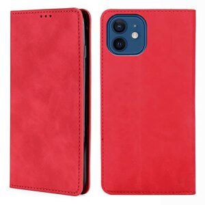 fansipro wallet folio case for samsung galaxy a40, premium pu leather slim fit cover for galaxy a40, 2 card slots, easy use, red