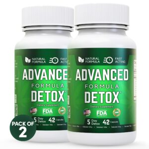 salutem vita advanced detox cleanse, natural detox & cleanse with milk thistle, licorice powder, and more, body cleanse detox for women and men, 84 capsules, 2 pack