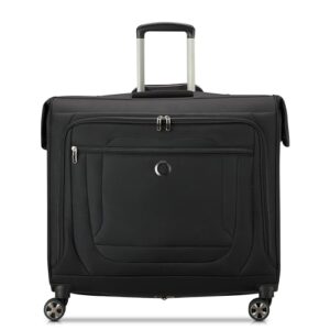 delsey paris luggage helium dlx garment bag with spinner wheels, black, 24 inch