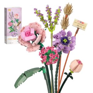 qlt mini bricks flower bouquet building sets, artificial flowers, diy unique decoration home, 547 pieces botanical collection for ages 8-12 yrs old girl for gift（not compatible with lego set ）