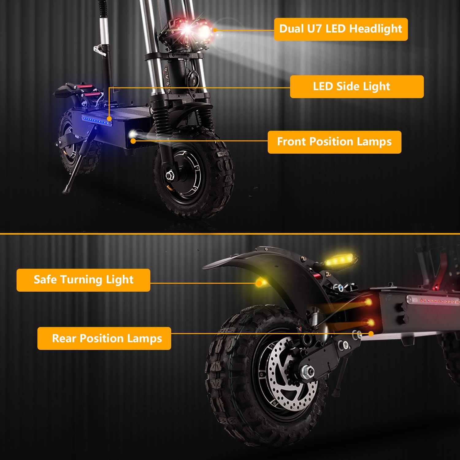 35AH 5600W Electric Scooter Adults 50 MPH Off Road Sport Scooter with Seat,60V Dual Drive 56 Miles Range 11" Off Road Tires,Heavy Duty 440 LBS Load Dual Braking System & Dual 2 Chargers