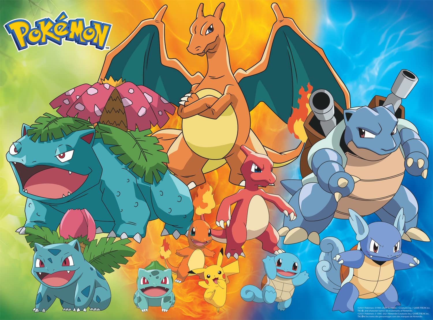 Buffalo Games - Pokemon Kanto Region Evolutions - 1000 Piece Jigsaw Puzzle for Adults Challenging Puzzle Perfect for Game Nights - 1000 Piece Finished Size Is 26.75 x 19.75