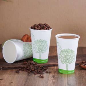 ECOLipak [210 Count] 16 oz Compostable Cups, Biodegradable Disposable Paper Cups with PLA Lined, Eco-friendly Paper Coffee Cups for Party, Picnic,Travel,and Events