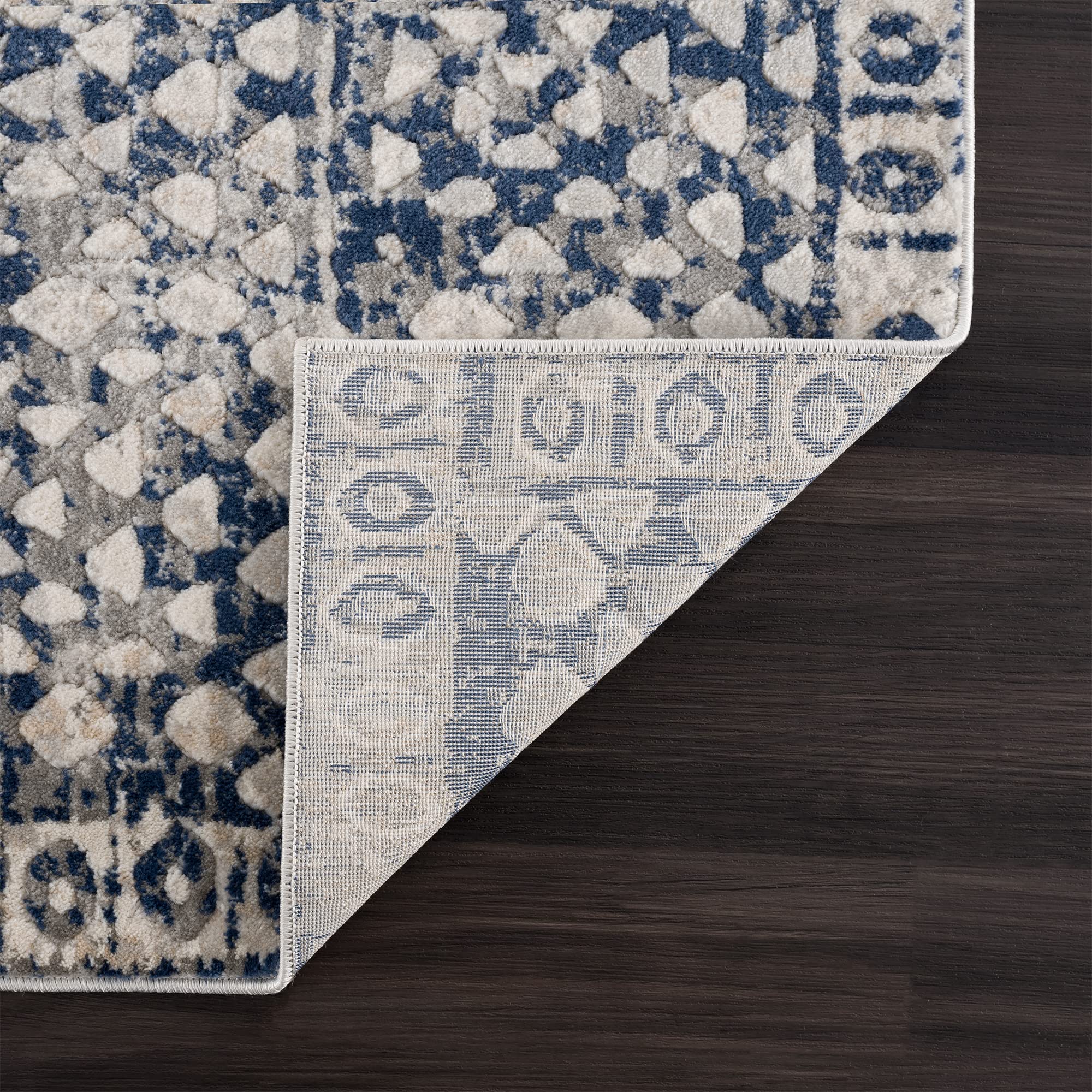 Bloom Rugs Troya Gray/Blue 8x10 Rug - Modern Abstract Area Rug for Living Room, Bedroom, Dining Room, and Kitchen - Exact size: 7'5" x 10'