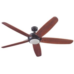 prominence home guyanna, 62 inch modern farmhouse led ceiling fan with light, remote control, dual mounting options, hand carved wood blades, reversible motor - 51633-01 (espresso)