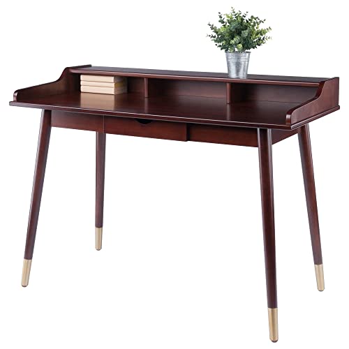 Winsome Wood Sonja Writing Desk, Walnut, 47.2"W x 22"D x 34"H