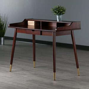 Winsome Wood Sonja Writing Desk, Walnut, 47.2"W x 22"D x 34"H