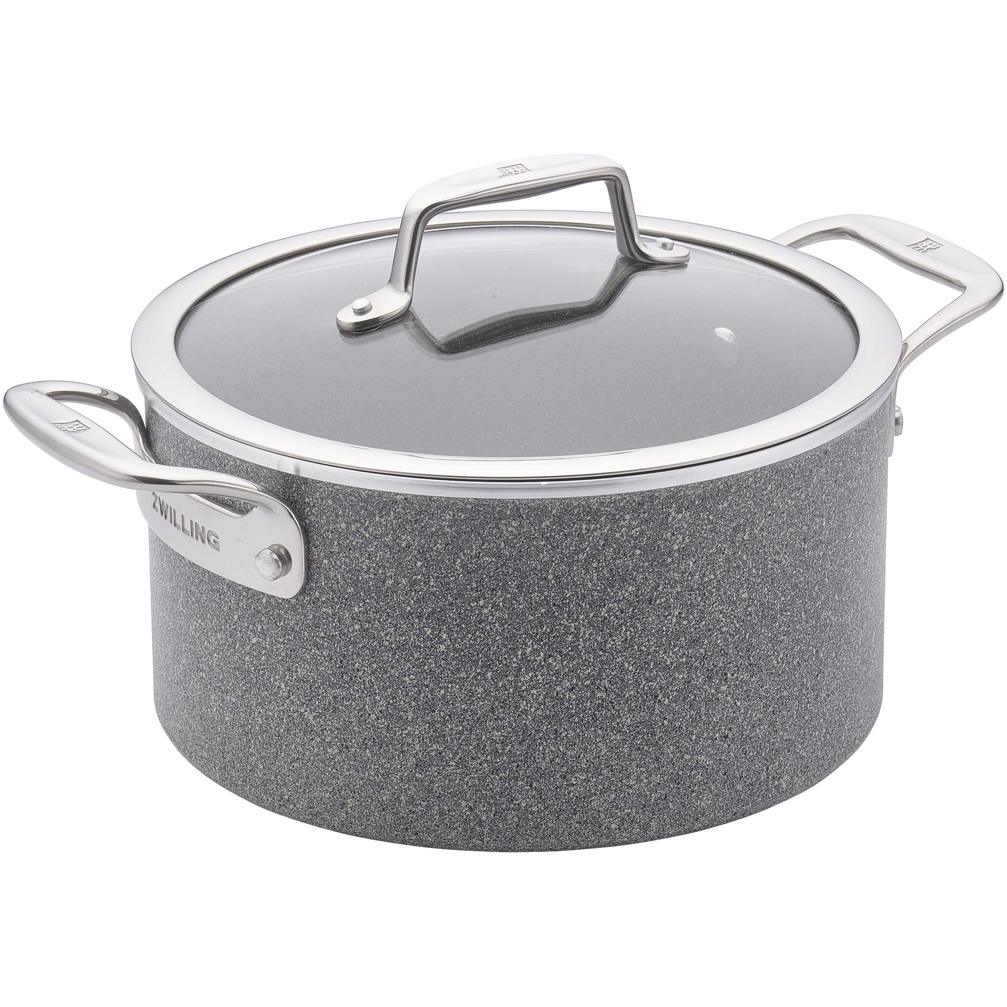 ZWILLING Vitale 6-qt Nonstick Dutch Oven with Lid, Aluminum, Scratch Resistant, Made in Italy, Gray