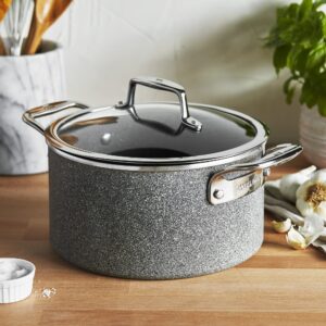 ZWILLING Vitale 6-qt Nonstick Dutch Oven with Lid, Aluminum, Scratch Resistant, Made in Italy, Gray