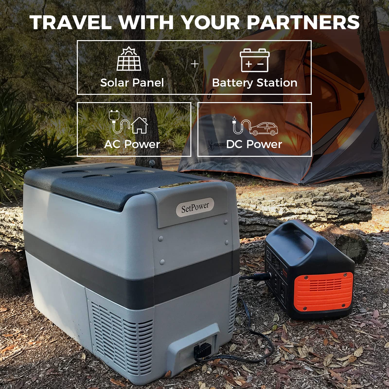 Setpower AJ30 Portable Refrigerator,Portable Freezer,32 Quart(30L) Electric Cooler,Car Refrigerator,12/24V DC Cable & 110/240V AC,Car Fridge for Camping,Truck,RV,Travel,Fishing,3-YEAR Warranty