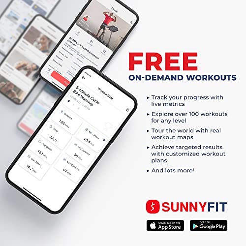 Sunny Health & Fitness Essentials Series Magnetic Smart Recumbent Bike with Exclusive SunnyFit App Enhanced Bluetooth Connectivity – SF-RB422003