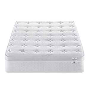 Full Size Mattress - 12 Inch Cool Memory Foam & Spring Hybrid Mattress with Breathable Cover - Motion Isolation - Comfort Plush Euro Pillow Top - Green Foam Certified - Oliver & Smith