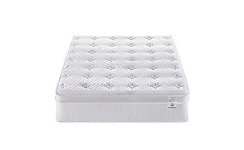 Full Size Mattress - 12 Inch Cool Memory Foam & Spring Hybrid Mattress with Breathable Cover - Motion Isolation - Comfort Plush Euro Pillow Top - Green Foam Certified - Oliver & Smith