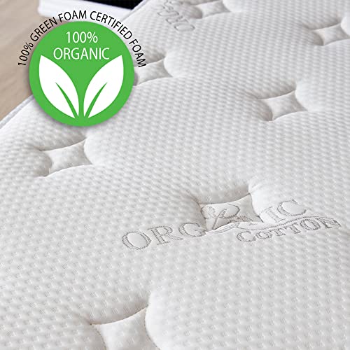 Full Size Mattress - 12 Inch Cool Memory Foam & Spring Hybrid Mattress with Breathable Cover - Motion Isolation - Comfort Plush Euro Pillow Top - Green Foam Certified - Oliver & Smith