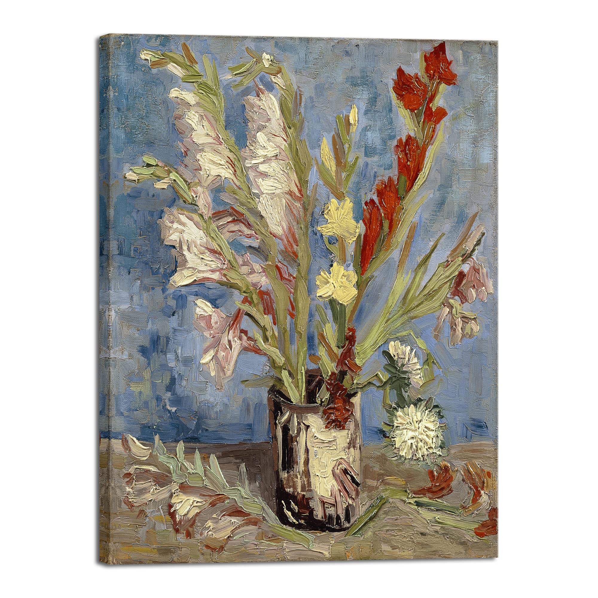 Wieco Art Vase with Gladioli and China Asters by Van Gogh Famous Artwork Oil Paintings Large Wall Art Abstract Flowers Pictures Modern Floral Canvas Prints for Office Decor