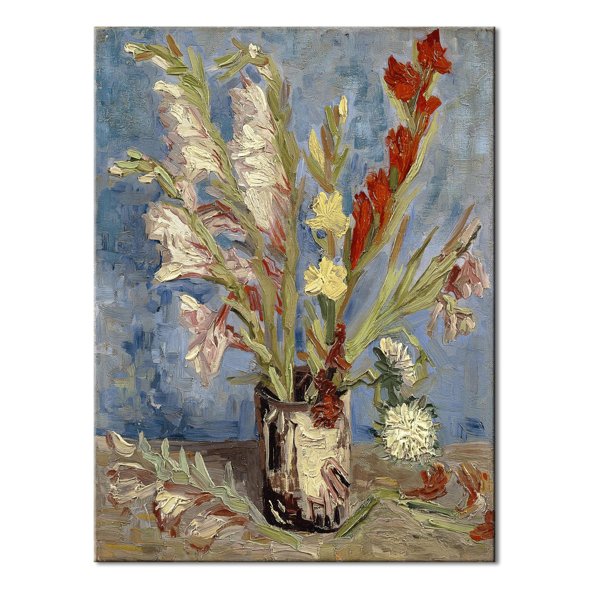 Wieco Art Vase with Gladioli and China Asters by Van Gogh Famous Artwork Oil Paintings Large Wall Art Abstract Flowers Pictures Modern Floral Canvas Prints for Office Decor