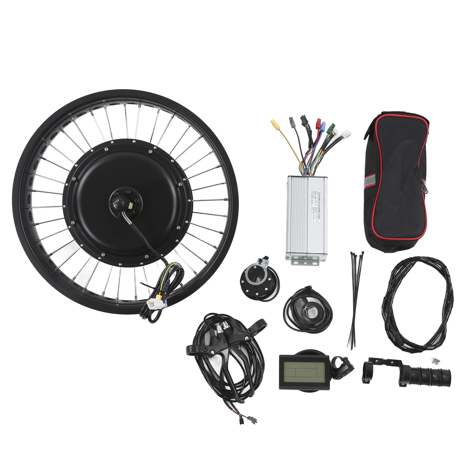 SPYMINNPOO 20 Inch Fat Tire Rear Wheel Motor 48V 1500W Electric Bike Conversion Kit with KT 35A Controller LCD3 Display Riding