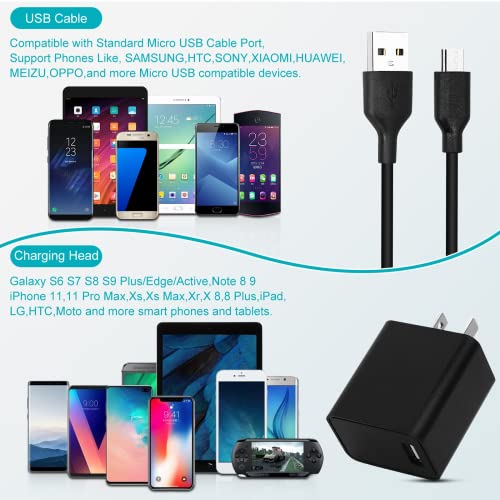 UL Listed Quick Charger Wall Charger, 15W QC Fast Charging USB Charger Power Adapter Wall Plug with 4ft Cord for Panasonic Eluga I9 Comes with 4 Foot Micro USB Cable