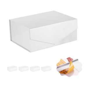 artdearm 5 gift boxes 9x6.5x3.8 inches, gift boxes with lids, white gift boxes, magnetic closure gift boxes, bridesmaid proposal boxes for all occasions (glossy white)