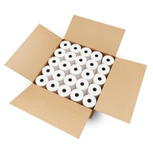 3" X 165' One Ply Bond Receipt Paper Rolls Compatible with Most Restaurant Kitchen Printers. (Non-Thermal - Pack of 50)