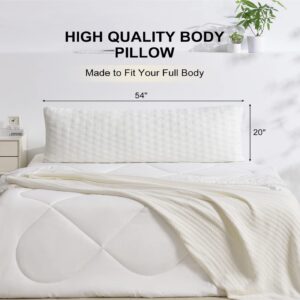 LOVTEX Full Body Pillow for Adults - Shredded Memory Foam Body Pillows for Sleeping, 20"x54" Long Body Pillow for Side and Back Sleepers (White)