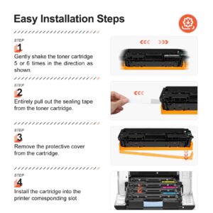 v4ink Compatible 215A Toner Cartridge (with Chip) Replacement for HP 215A W2310A W2311A W2312A W2313A Toner Black for HP Color Pro M182nw M183fw Printer Black Cyan Yellow Magenta 4-Pack