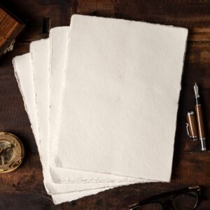 Watercolor Paper | Letter Sized Vintage Paper 8.5 x 11 Inches | 200 GSM Handmade Paper | 50 Sheets of Recycled Cotton Papers, Perfect for Any Medium, Blank Water Color Papers, Antique Paper