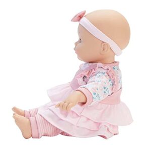 Madame Alexander 14-Inch Baby Cuddles Doll with Bottle, Pink Floral, Light Skin Tone